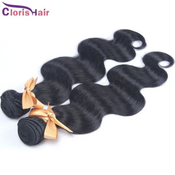 Trame tigne dyable 2 bundle onda corpo peli vergini brasiliani in tema al 100% capelli umani non trasformati cucite ondulate in estensioni in vendita 1226 