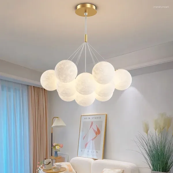 Lampadiers Nordic Bubble Ball LED Luci a ciondolo per vivente per la sala da pranzo Scribine per ufficio Domanda decorazione per la casa lampada appesa