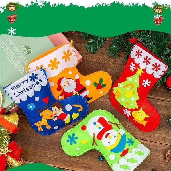 Figurine decorative per bambini calzini natalizi fai-da-te L'asilo giocattoli educativi per bambini arti creative arti non tessuti artigianali fatti a mano