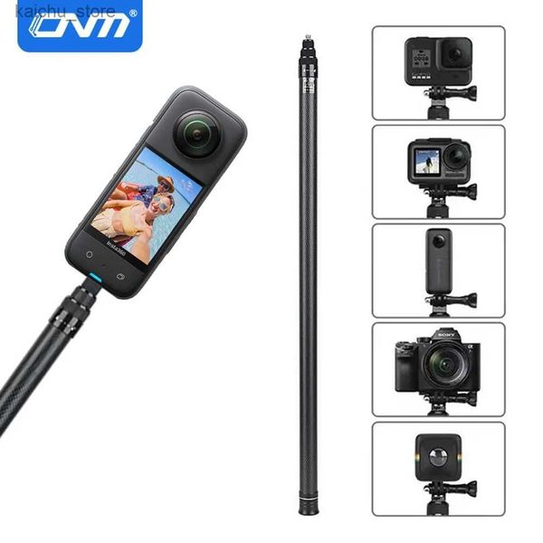Monopodi selfie 3m Stick selfie in fibra di carbonio per insta360 x3 / uno x2 / rs in lega in alluminio Stickie Stick per GoPro Hero 11 10 9 8 Dji Osmo Azione Y240418
