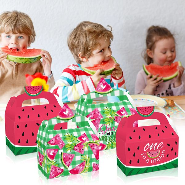 Dd247 4pcs watermelon frutta patts estate forniture per feste di carta scatole regalo per feste di compleanno 16x9,5x9,5 cm 240416