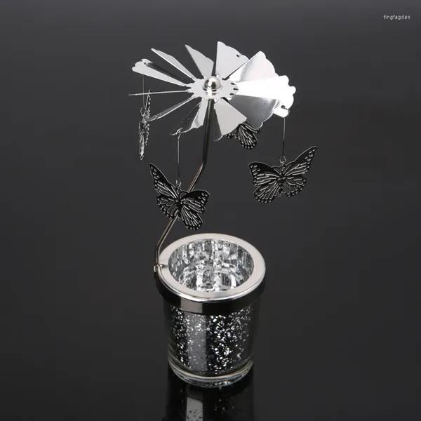 Candele 2024 rotante rotante tealight metallo tè lampadina carosello decorazione domestica