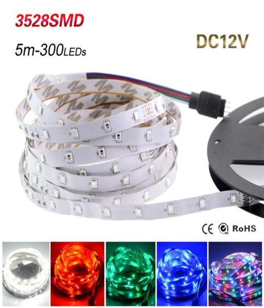 LED -Streifenleuchte 3528 SMD 5M 300LEDS 12V Flexible LED -Banddiodenklebeband RGB Single Color