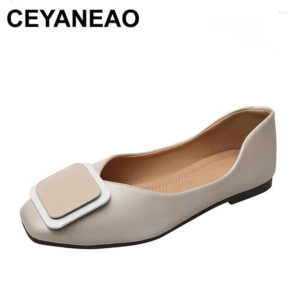 Lässige Schuhe ceyaneao 2024 Spring Mody Women Green Beige Pink Ballets Flat Office Dame Boote koreanische Plusgröße Alpargatas