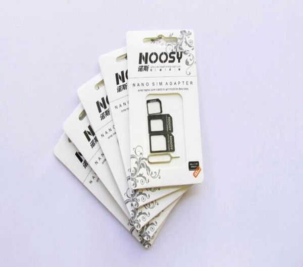 Noosy Nano Micro Standard SIM -карта преобразование преобразования Nano SIM -адаптер Микро SIM -карта для iPhone 6 плюс все мобильные устройства S1183227