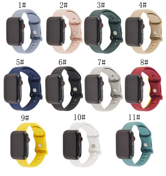 Adatto per Apple Watch Band 38mm 40mm 42mm da 44 mm in silicone cinghia al cinturino ad ultrasottili di ricambio Iwatch6 5 4 3 28397660