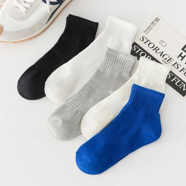 Herrensocken 5 Paare hochwertige Männer Baumwoll weiß schwarzblau mittels tuben sportsommer männlich meias Großhandel