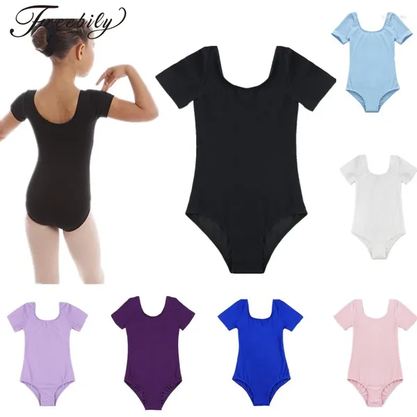 Stage Wear 2-12 anni Ballet Dance Dance Leotard Abito monopezzo Girls Short Maniche Tutu per ballerino per bambini che ballano costumi