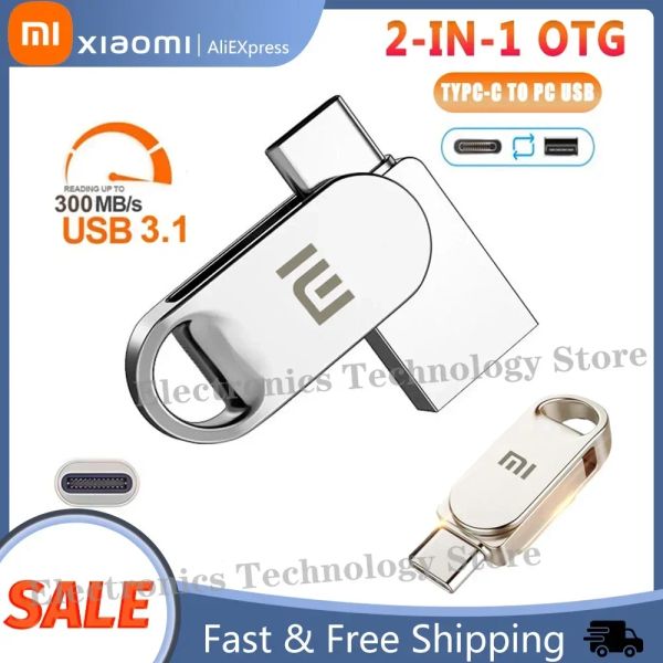 Адаптер 2023 xiaomi Оригинальный OTG Metal USB 3.1 Ключ для ручки с памятью 512 ГБ Тип C Highspeed Flash Drive Адаптер для ПК -телефон