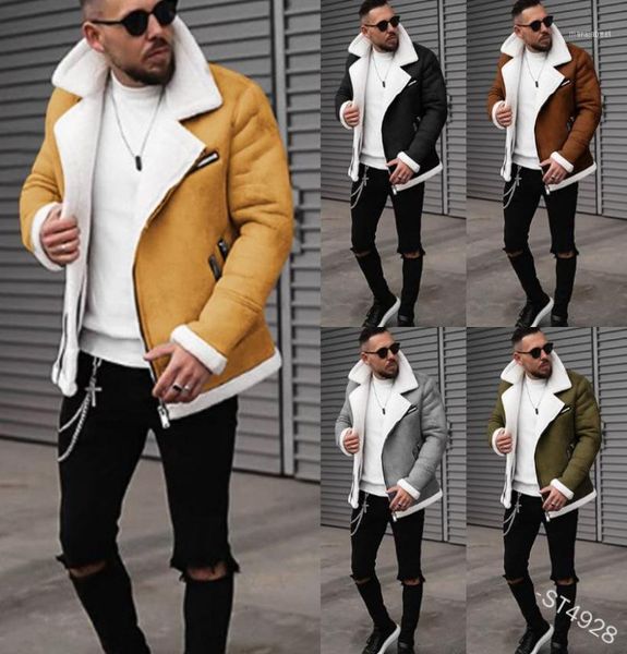 MEN039S JALTETS LUGENTOLO Leder Jacke Männer Winter Mode Fellmantel Turren Zipper Plus Größe Solid Long Sleeve Clothi7493222