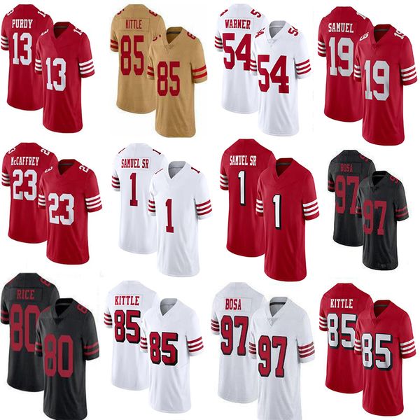 Deebo Samuel Sr Christian McCaffrey Brock Purdy Football Maglie George Kittle Nick Bosa Trent Williams Fred Warner Steve Young Jerry Rice Brandon Aiyuk Ronnie Lott