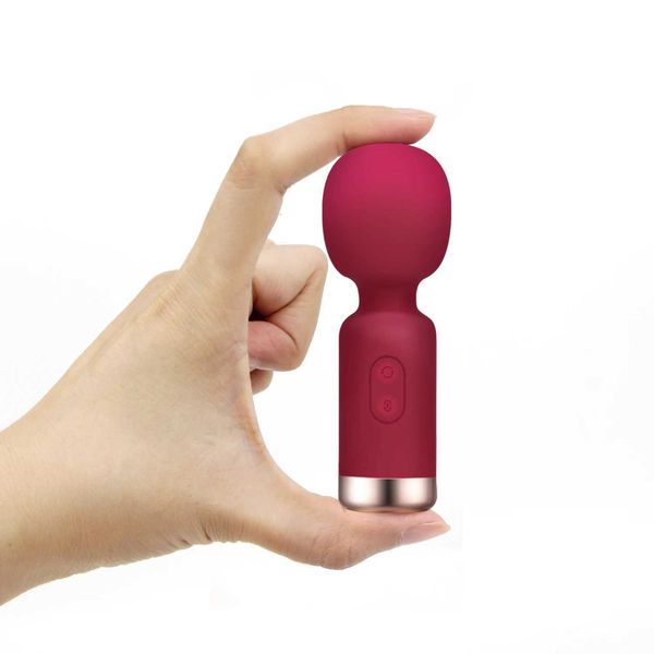 Mini vibrador com fêmeas Toys de sexo estimulador de clitóris feminino para mulher AV Magic Wand para adulto 18 masturbador Siliconen Dildo erótico 9PHJ