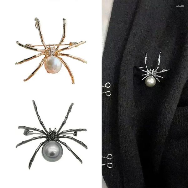 Broches exagerados Black Spider Broche Creative Broche Homens Mulheres Roupas de Festas Acessórios de Lenço Pin Pin Presente