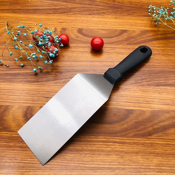 2024 Kit de acessórios de griddle grill spatula spatula raspador flipper aço inoxidável churrasqueira accessos de cozinha de cozinha bife frito - para