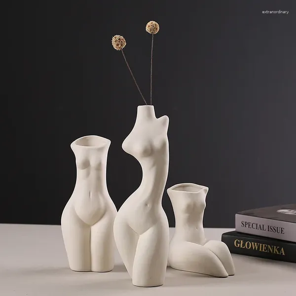 Vasos Creative e moda cerâmica branca moderna minimalista decorações de sala de estar decoração de casa ware ware