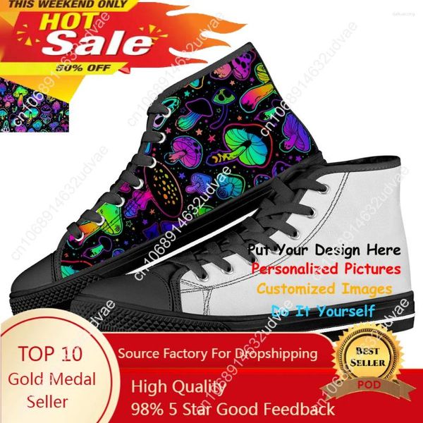 Scarpe casual personalizzate personalizzate da uomini fai -da -te sneaker vulcanizzate in tela alto design classico marchio piatti allacciata calzature