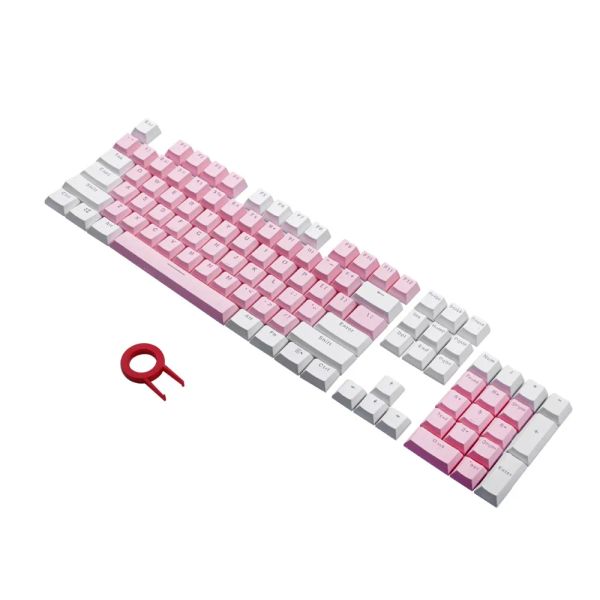 TASSEGLIE INIEZIONE DOUBBLESHOT 104 CHIAVI CHIAVI PBT keyCap di colore bianco rosa per tastiera meccanica