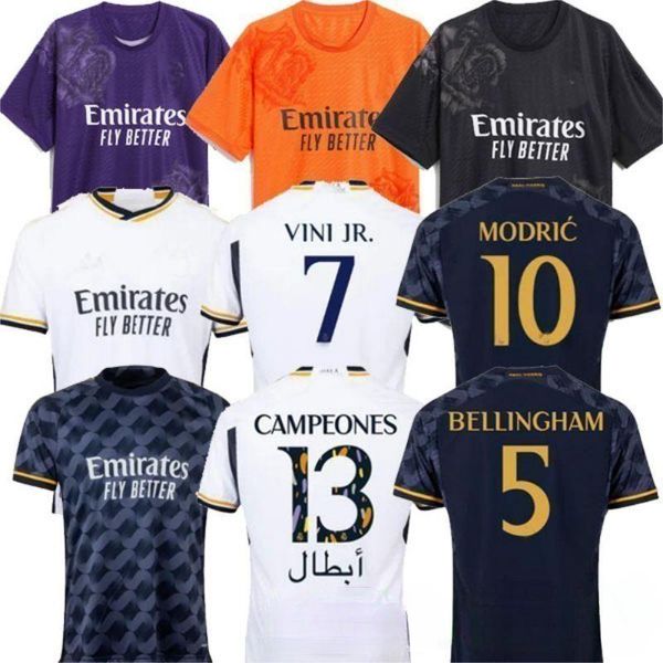 Real Madrid Bellingham Vini Jr Real Madrids Maglie 23 24 CAMAVERA ALABA RODRYGO CAMPEONES 13 Y-3 CAMISETAS UNIFIFICA DELLA UNIFIFICA