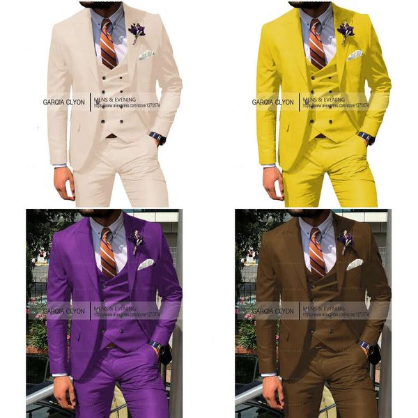 Костюмы для мужчин Blazers темно -синий стройный мужчина модный костюм Cutsom 3 Piece Groom Prom Prom Свадебный портной сделан смокинг с брюками 230720 20720