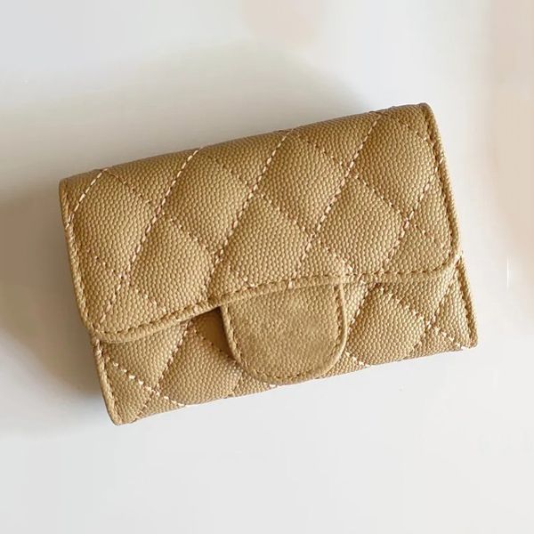 Çanta bayanlar deri cüzdan madeni çanta kredi kartı tasarımcı çantası kat klasik desen klasik desen havyar kuzu derisi toptan siyah kadın için logo tasarımcısı çanta yeni