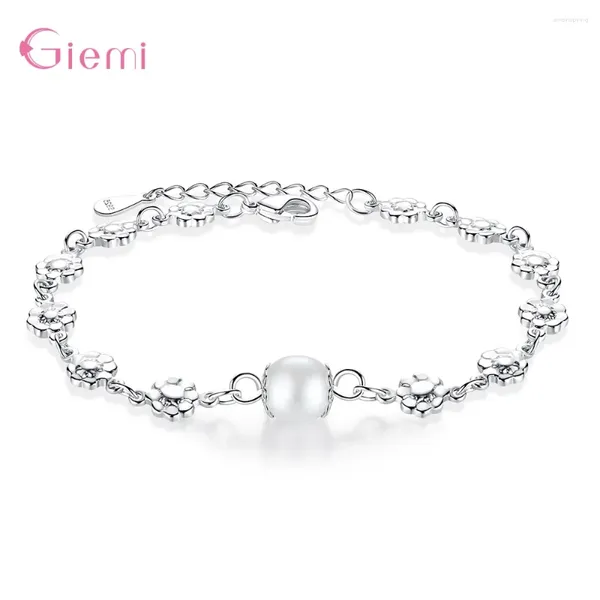 Charme Armbänder Großhandel 925 Sterling Silber Armband für Frauen Blumenperlen Verstellbare Freundschaftsgeschenk