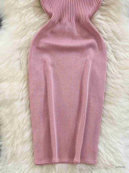 Basic Casual Kleider 2024 Rippen Schnürkleid elegante solide schlanke Rüschenverkleidungskleid Damenkleidung Körpercon Short Mini Kleid