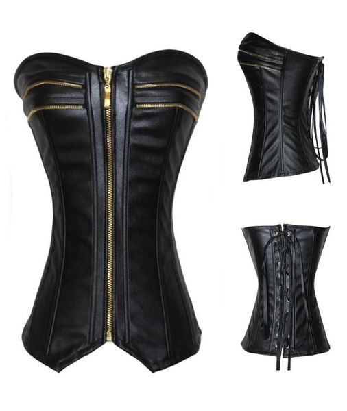 Steampunk Sexy Black Fucice in vetro Fuggi Over Pust Corset Top Corse Burlesque Costume Cust Up Corsets7305071