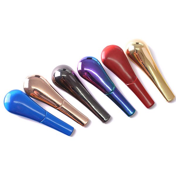 3,8 polegadas Journey Fumando de metal com tubo de mão Bubblers Magnet Scoop liga de zinco Anodizada com caixa de presente Tobacos Herb Tobacco Pipes