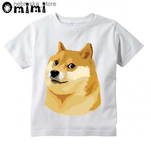 T-Shirts Childrens Dog Deus Gott Hund/Shiba Inu Design T-Shirt Treat Casual Short Sleeved Top für Jungen und Mädchen Kinder Spaß T-Shirt Q240418