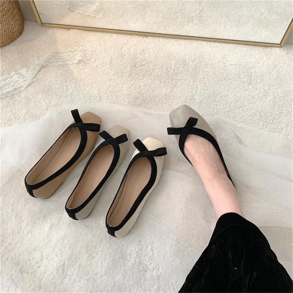 Casual Shoes Cootelili 2024 Mode Flats Women Square Toe Nicht-Schlupf-Basis-Flachferse Größe 35-40