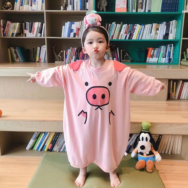 Çocuk Onesies pijama uyku tulumu çocuklar kız bebek erkek dikiş tulumları kostüm uzun kollu pijama 240415