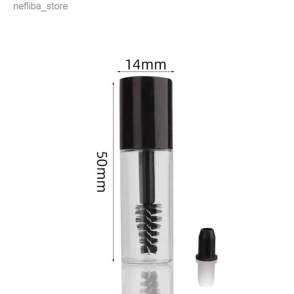 Mascara 50pcs 3ml mascara röhrchen leer klare plastikprobe wachstum flüssige kappen flasche lipgloss nachfüllbar kleines lipgloss eye schwarze röhrchen l410