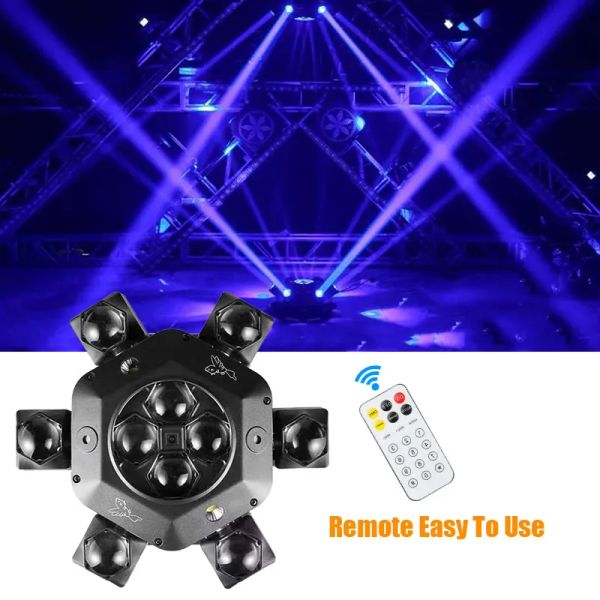 Efeitos 2pcs 6 braços 10pcs LEDs movendo a cabeça da cabeça Luz da luz RGBW Party DJ ativado DMX 512 para disco