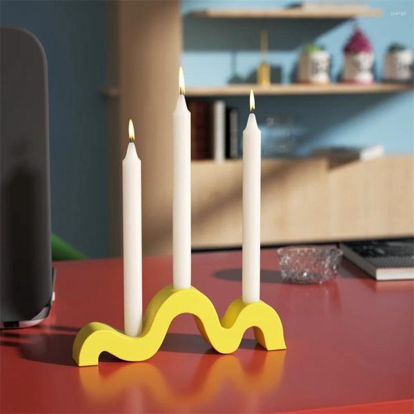 Os porta -vela os moldes de cimento de silicone moldes de ondas oceânicas para decoração Candlestick Tools Tools