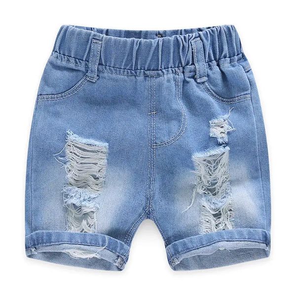 Baby boy Shorts jeans Summer Boys Stamping Denim Cotton Casual Kids Short Pants per bambini Pantaloni 2-8 anni Abbigliamento 240418