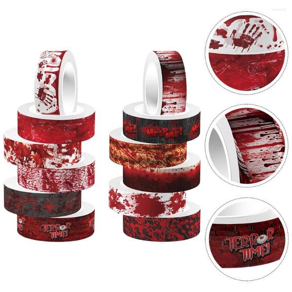 Подарочная упаковка 12 рулонов хэллоуина Washi Capes Bloody Print
