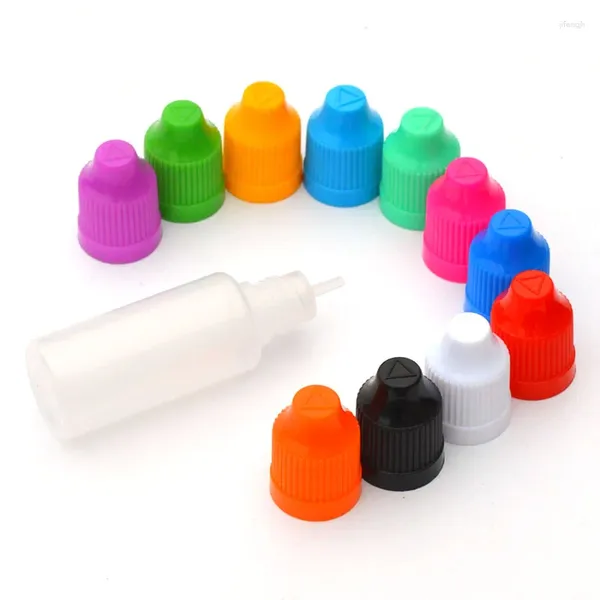 Garrafas de armazenamento 50pcs frasco vazio 15ml Squeezable plástico gotas de garrafa de garrafa líquida essência líquido PE Cap de proteção infantil