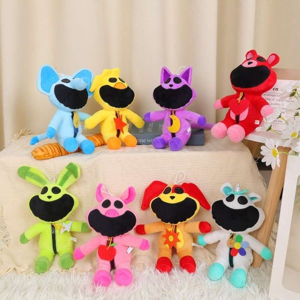 30 cm de várias cores criaturas sorridentes anime luxuoso cápsula de gato urso abraço abraço de animais de breta de pelúcia de boneca kawaii para crianças