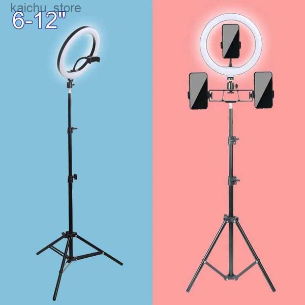 Accensione continua Ringlight Live Film 10 12 14 Light Ring Light Selfie Stand per trucco Tripod Dimmedibile Telefono per fotocamera Light Photo Light Y240418