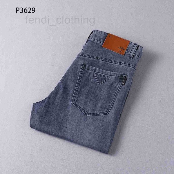 Jeans designer maschile marchio primavera/estate blu grigio grigio lussuoso tubo di fascia alta elastica elastica pantaloni grandi dimensioni grandi dimensioni asiatiche 29-42 fp0q