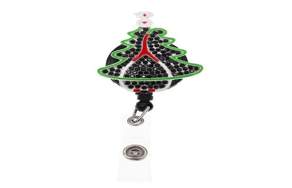 Anelli di stile di moda anelli di Natale albero stetoscopio Rhinestone Retrattile ID Porta per i nomi infermieristici Badge bobina con All9009187