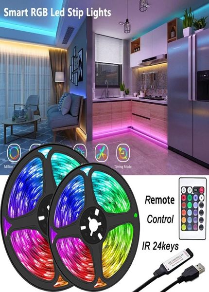 Smart RGB LED LUCI LUCI SMD5050 Luci di ghiaccio TV Desktop Sn Backlight Light Color Change DC5V 1M 2m 3m 5m 10m Lucine Decorazione luminosa per soggiorno camera da letto9482260