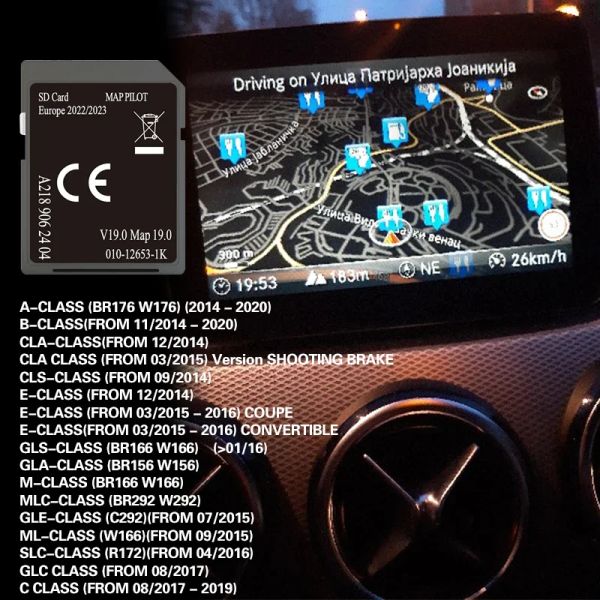 Carte 32 GB Versione completa Navigazione auto Europe SD V19 per Mercedes A218 SAT Card Maps UK EU