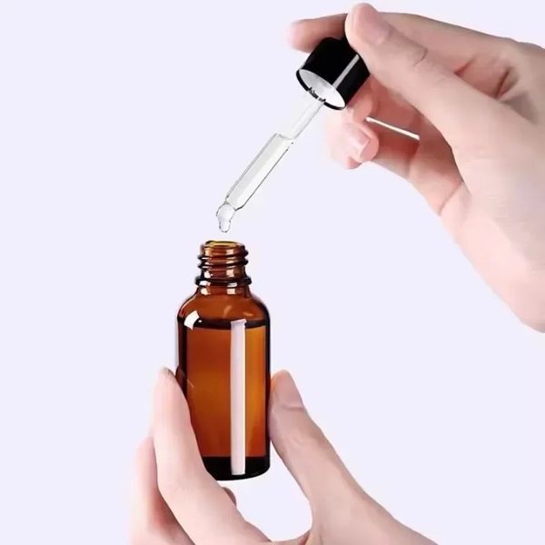 Nuove bottiglie da contagocce da 2024 dropper da 5 ml-00-00ml reagente per occhio fliro in vetro ambra aromaterapia bottiglie di bottiglie riempibili per la bottiglia reagente per il reagente sfilato