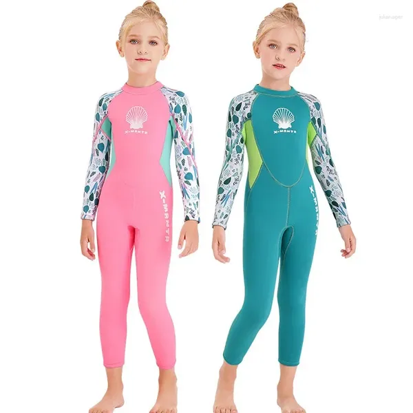 Женские купальники 2,5 -мм неопрен детские детские детские костюмы теплое дайвинг -костюмы девочек с длинным рукавом серфинги купания медуза защита от солнца