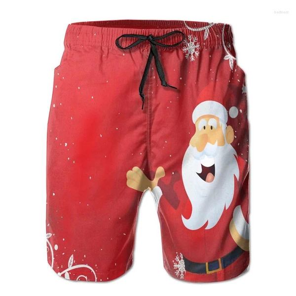 Erkek Şort Noel Baba Noel Plajı 3D Mutlu Noel Baskı Tahtası Moda Çençleri Yüzme Pantolon Pants Hombre Y2K