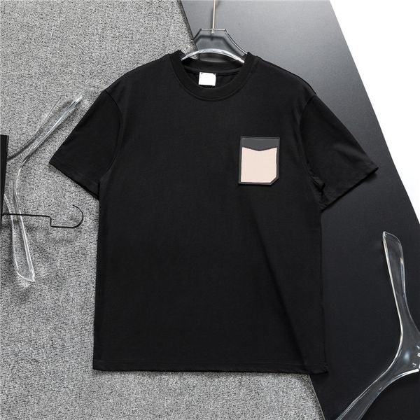 Designer masculina camisetas tshirts parafuso de splicing algodão de retalhos de algodão camiseta