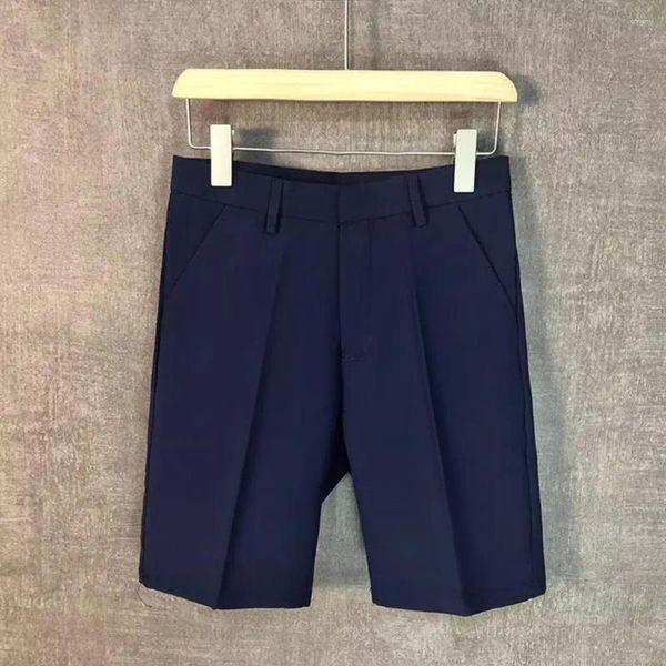 Herren -Shorts Männer gerade fit Solid Color -Anzug mit Weitbein Reißverschluss für lässige Streetwear -Stil