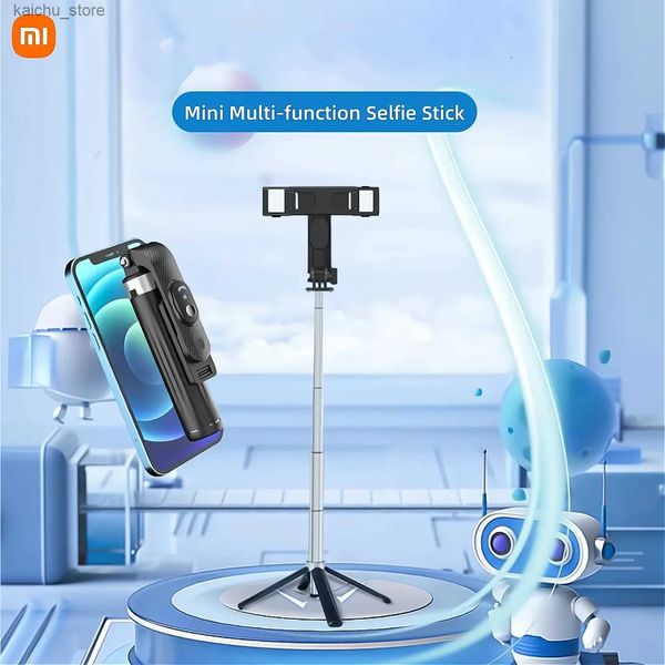 Selfie Monopods Mini Selfie Stick Multifunktionales Ladung Bluetooth Fernbedienung Verstärkung Stabiler Live-Fotorahmen Y240418