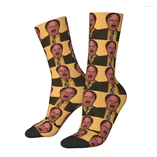 Herrensocken lustige Dwight -Schrute schreien Crew Unisex Spaß das Büro TV Frühling Sommer Herbst Winter Kleid